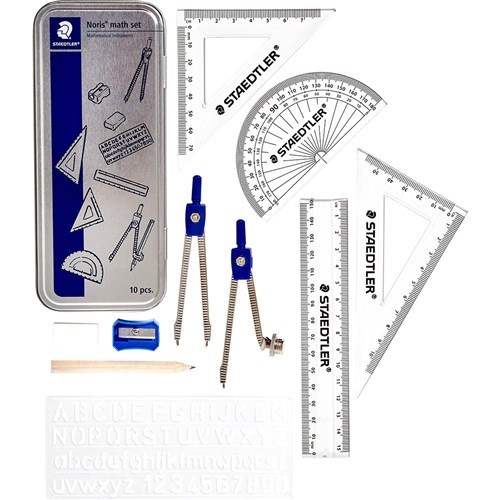 STAEDTLER MATHS SET Noris Club 10 pieces Metal Tin